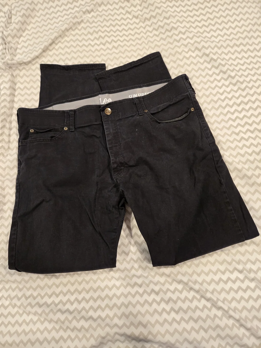 *Lee* Slim Straight Black Jeans